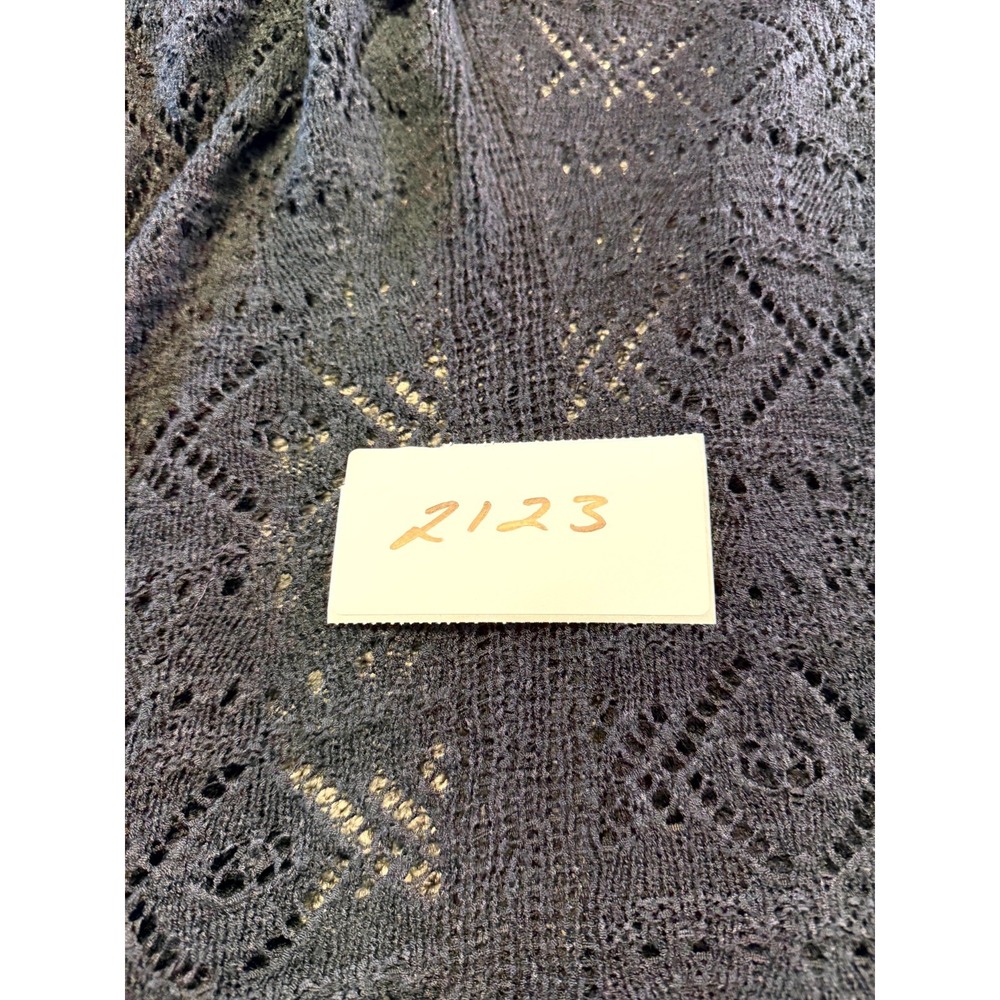 Becool Crochet Knit Cardigan Sweater Womens M/L Black Open Front Relaxed Fit - Picture 16 of 16